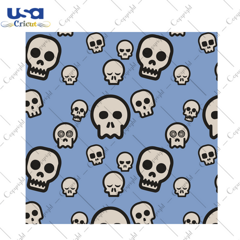 Halloween Skull Pattern Gift Diy Crafts Svg Files For Cricut, Silhouette Sublimation Files - USA Cricut