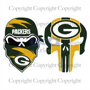 Packers Skullcap Bandana Svg, Packers Logo Design, Packers Skull, SVG files for cricut Instant Download Version - USA Cricut