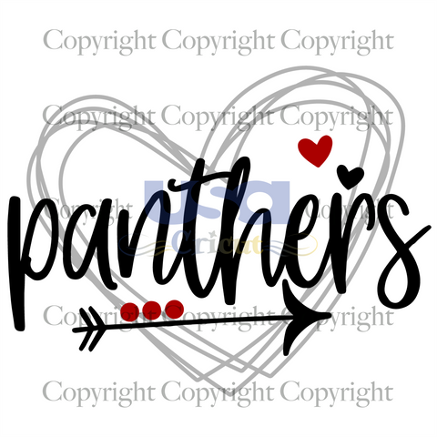 Panther Heart Arrow Svg, Sport Svg, Panthers Volleyball Svg, Panthers Lover Svg, Printable Cricut & Silhouette Sublimation files Instant Download - USA Cricut