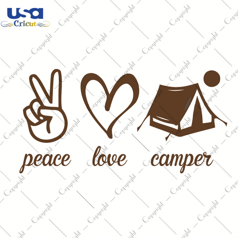 Peace Love Camper, Trending Svg, Camping Svg, Vacation Shirt, SVG files for cricut Instant Download Version - USA Cricut