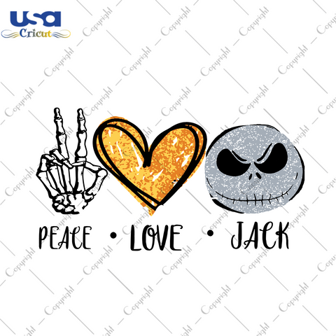 Peace Love Jack, Trending Svg, Peace Love Svg, Jack Svg, Jack Shirt, Nightmare Svg, Nightmare Gift, Nightmare Shirt, Jack Nightmare, Love Nightmare, Digital File, Vinyl For Cricut, Svg Cut Fi