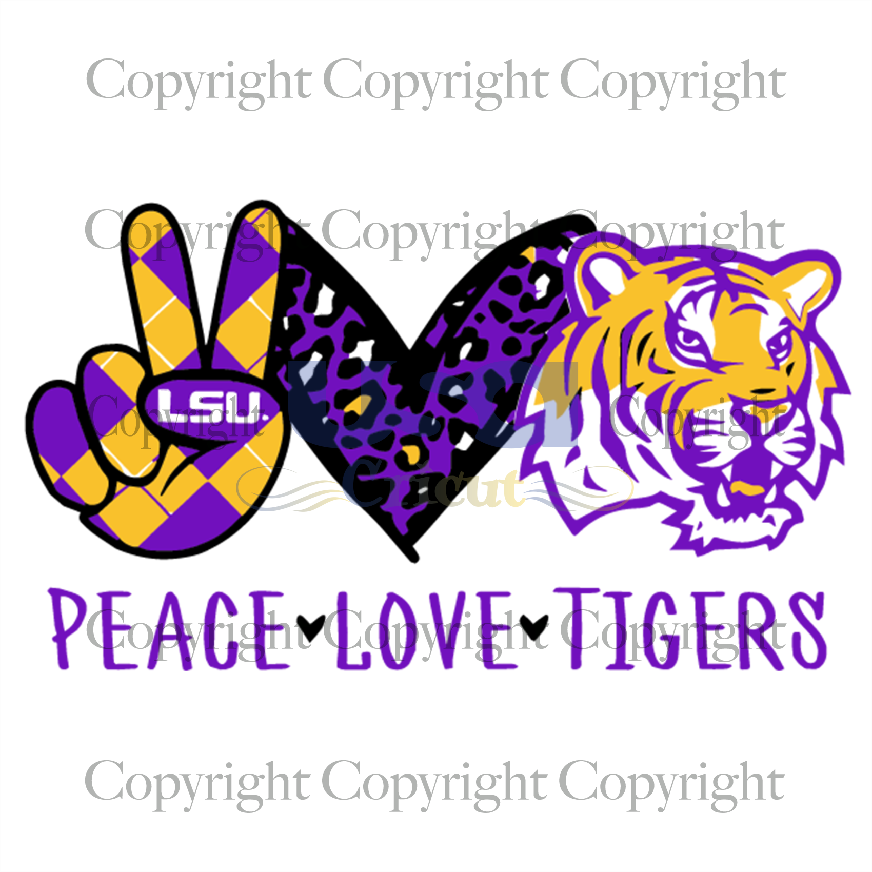 Peace Love Tigers Svg, Sport Svg, Tigers Football Svg, SVG files for cricut Instant Download Version - USA Cricut