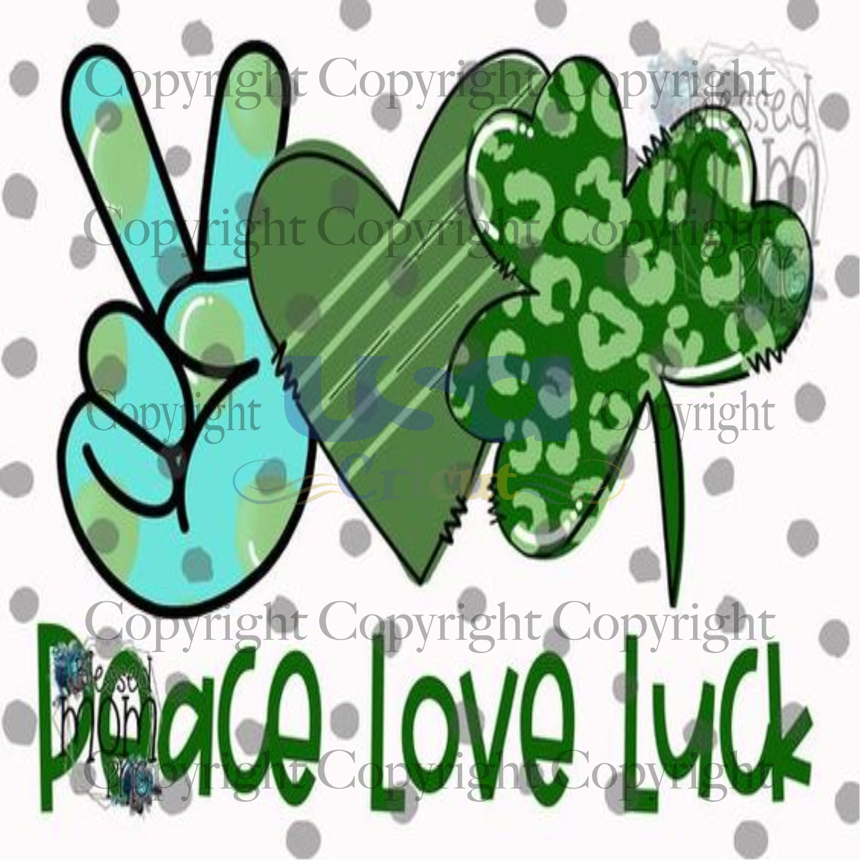 Peace love Luck svg, Hippie svg, Inspirational shirt svg, Lucky leaves, Patricks Day svg,SVG files for cricut Instant Download Version - USA Cricut