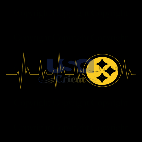 Pittsburgh Heartbeat In Yellow Svg, Sport Svg, Heartbeat Svg, Pittsburgh Heartbeat Svg,SVG files for cricut Instant Download Version - USA Cricut