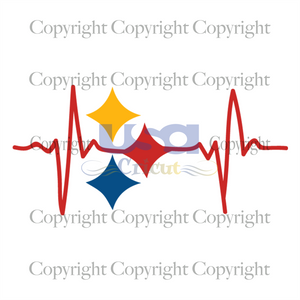 Pittsburgh Steelers Heartbeat Svg, Sport Svg, SVG files for cricut Instant Download Version - USA Cricut