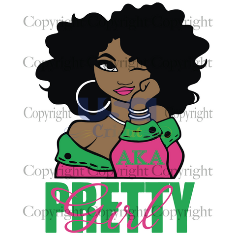 Pretty Girl AKA, Alpha Kappa Alpha, Pretty Girl, AKA Black Woman, Black Girl, HBCU Sorority, Diy Crafts SVG Files For Cricut Instant Download File - USA Cricut