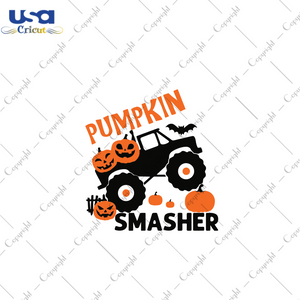 Pumpkin Smasher, Halloween Svg, Halloween Gift, Halloween Shirt, Halloween Day, Gift For Halloween, Pumpkin Svg, Nightmare Pumpkin, Pumpkin Car, Bat Svg, Black Bat - USA Cricut