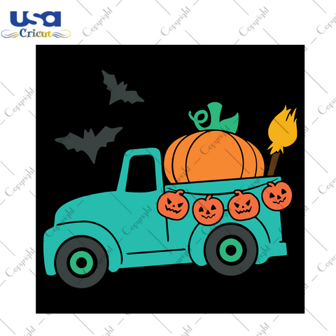 Pumpkin Truck, Halloween Svg, Halloween Party Svg, Scary Halloween, Halloween Gift, Halloween Pumpkin, Pumpkin Svg, Pumpkin Gift, Bat Svg, Truck Svg, Gift For Kids, Digital File, Vinyl For Cr