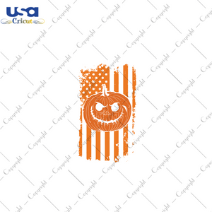 Pumpkin with America flag, Halloween svg, Pumpkin Halloween svg, Orange pumpkin svg, America flag svg, America flag vector, Halloween gift, Halloween shirts, Svg cricut, Silhouette svg files 