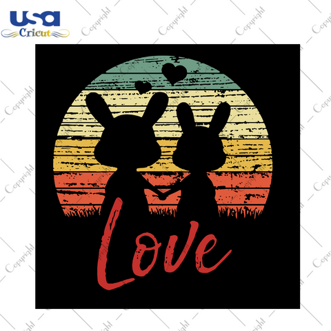 Rabbits Love Svg, Valentine Svg, Valentines Day Svg, Rabbits Svg, Love Svg, Holding Hands Svg, Vintage Rabbits Svg, Happy Valentines Day Svg, Valentines Gifts, Valentine Hearts Svg, Rabbit Vector, Diy Crafts, Silhouette Cut File