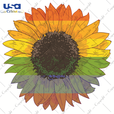 Rainbow Sunflower,  LGBT Svg, LGBT Sunflower, SVG files for cricut Instant Download Version - USA Cricut