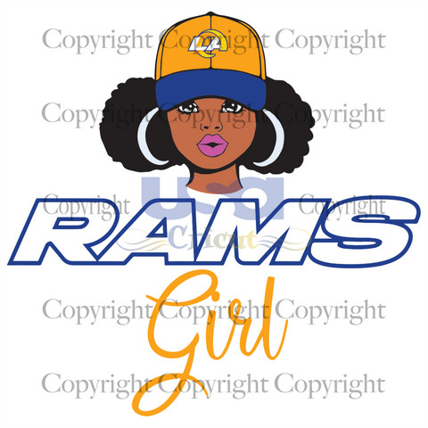 Rams Girl Svg, Black Girl Svg, Black Woman, Los Angeles Rams Girl, Diy Crafts SVG Files For Cricut Instant Download File - USA Cricut