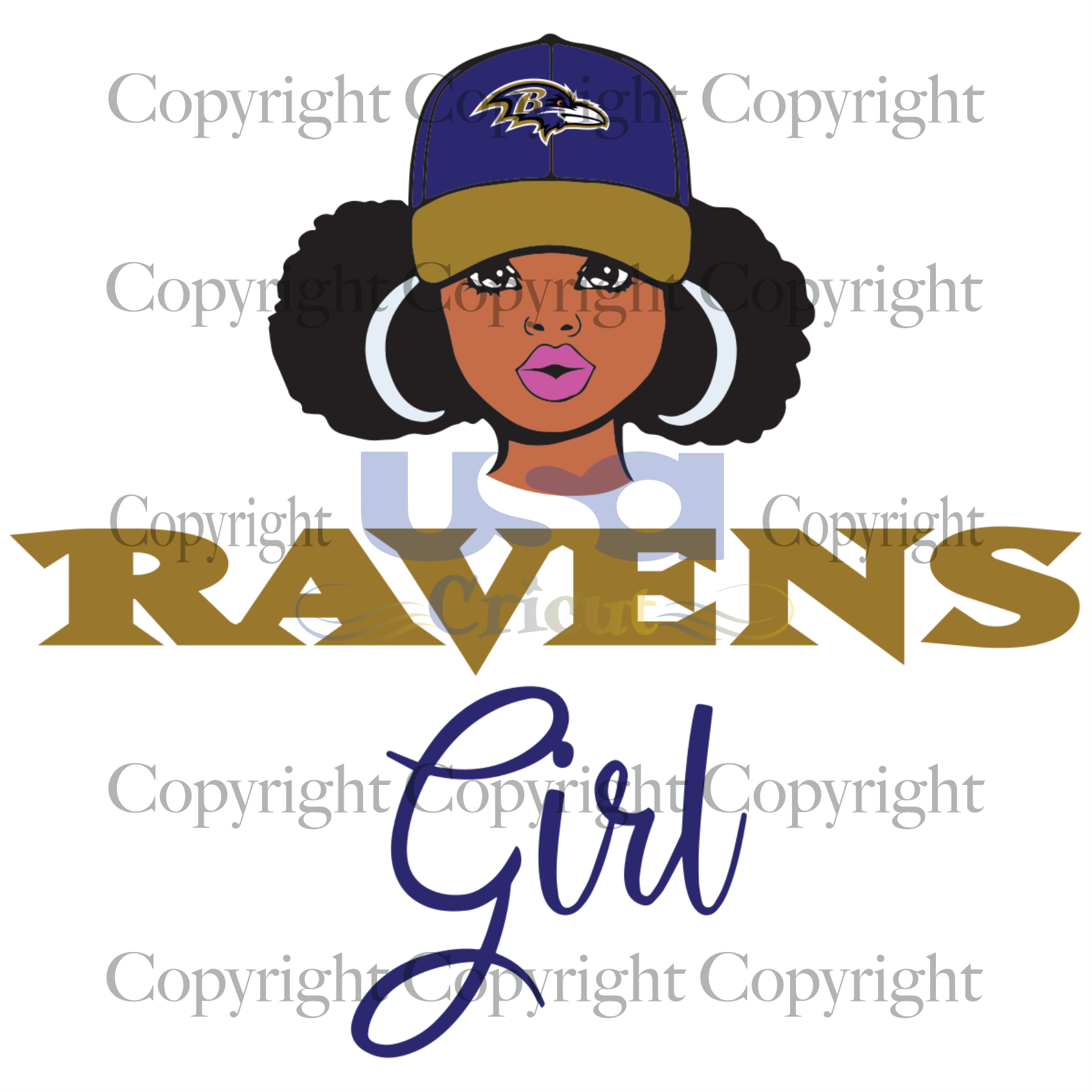 Ravens Girl Svg, Black Girl Svg, Baltimore Ravens Girl, Diy Crafts SVG Files For Cricut Instant Download File - USA Cricut