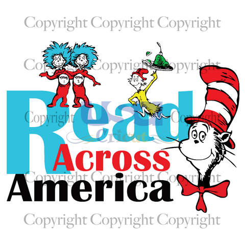 Read Across America, Dr. Seuss Svg, Reading Festival, SVG Cricut & Silhouette Sublimation files Instant Download Version - USA Cricut