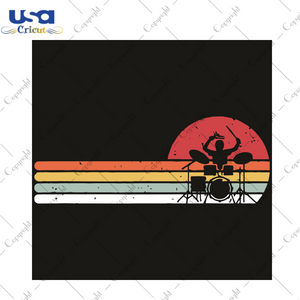 Retro Style Drum Player Trending Gift Diy Crafts Svg Files For Cricut, Silhouette Sublimation Files