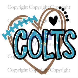 Rugby Colts Heart Svg, Sport Svg, Colts Logo Design, NFL League Svg, Printable Cricut & Silhouette Sublimation files Instant Download - USA Cricut