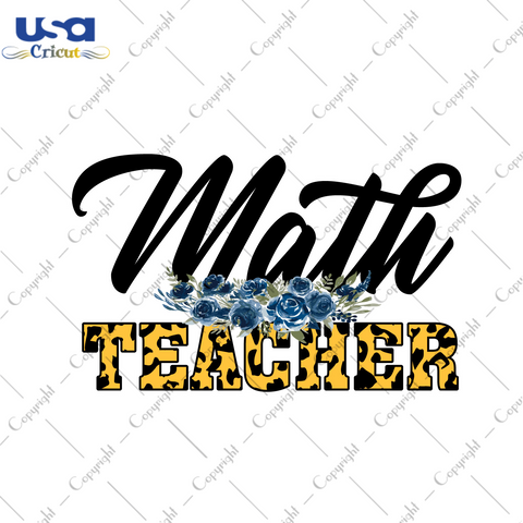 Math Teacher Leopard Font Diy Crafts Svg Files For Cricut, Silhouette Sublimation Files - USA Cricut