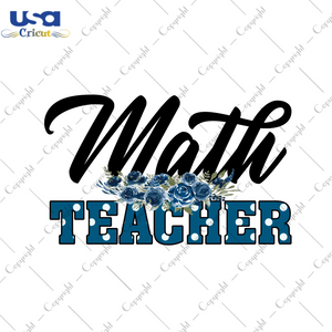 Math Teacher Blue Polka White Dot Font Diy Crafts Svg Files For Cricut, Silhouette Sublimation Files - USA Cricut