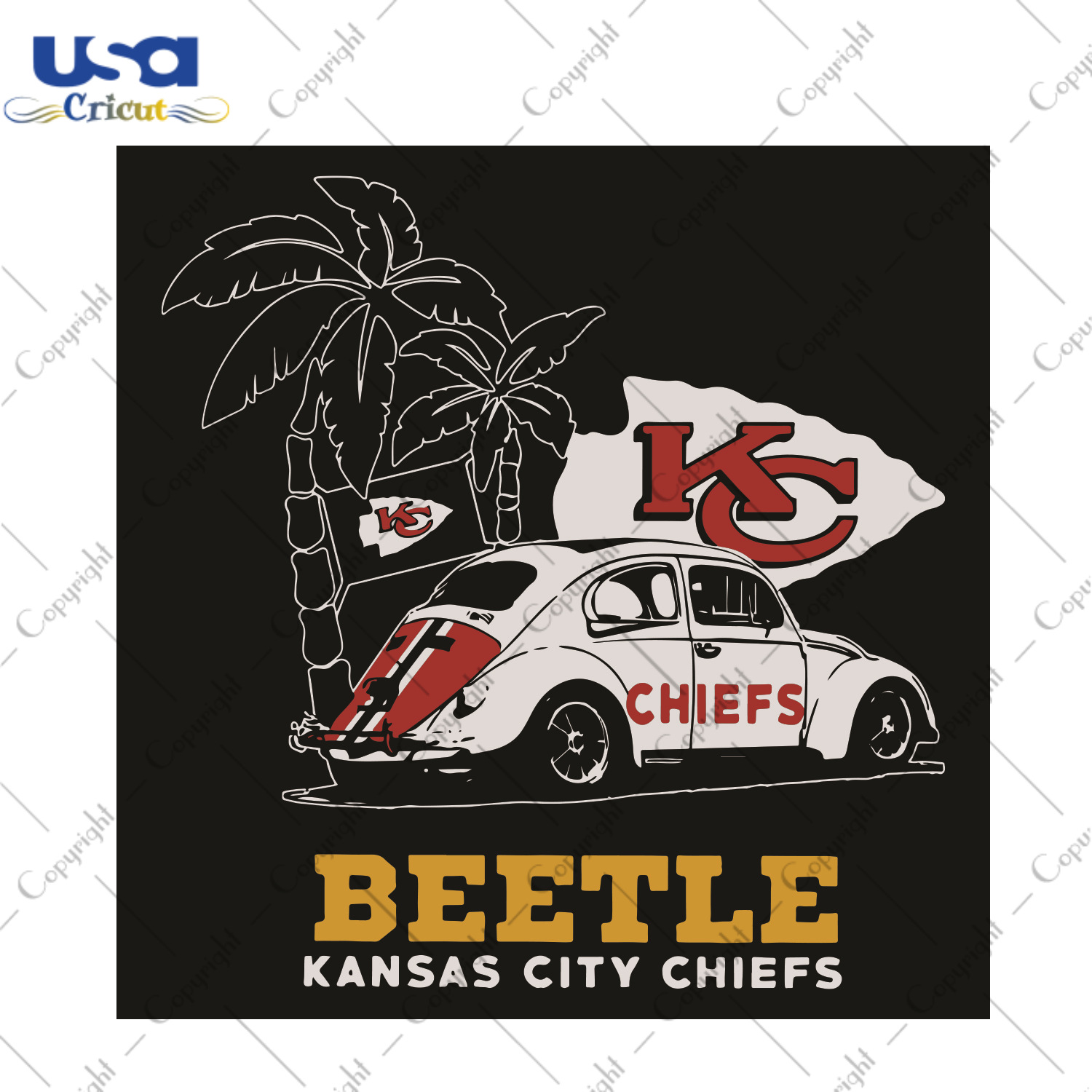 Volkswagen Beetle Kansas City Chiefs Sport Gift Diy Crafts Svg Files For Cricut, Silhouette Sublimation Files