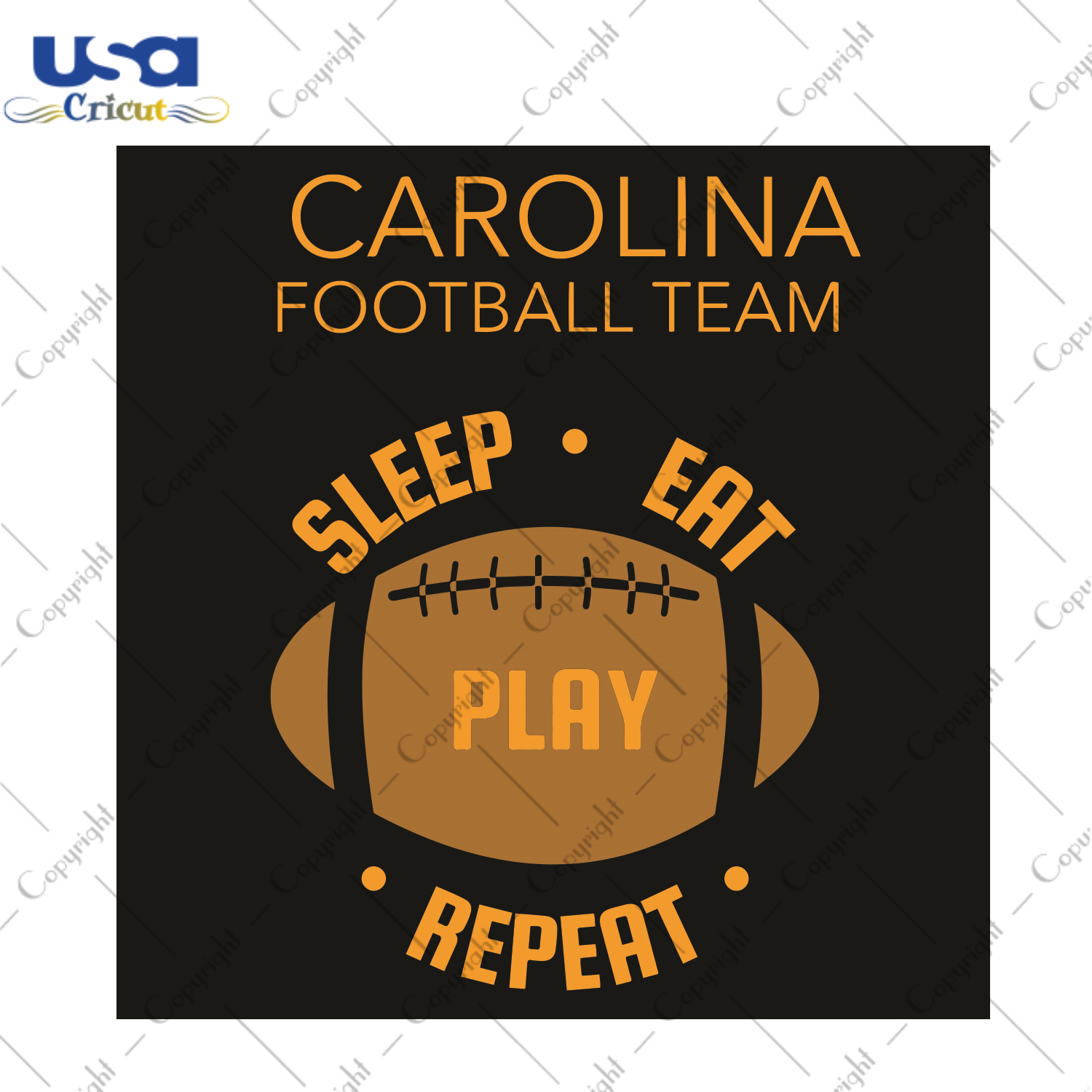 Carolina Football Team Sleep Eat Play Repeat Sport Gift Diy Crafts Svg Files For Cricut, Silhouette Sublimation Files