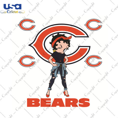 Betty Boop Chicago Bears Sport Gift Diy Crafts Svg Files For Cricut, Silhouette Sublimation Files