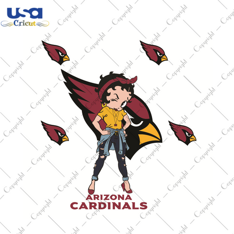 Betty Boop Arizona Cardinals Sport Gift Diy Crafts Svg Files For Cricut, Silhouette Sublimation Files