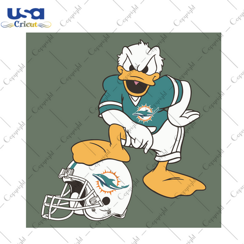 Donald Duck Miami Dolphins Sport Gift Diy Crafts Svg Files For Cricut, Silhouette Sublimation Files