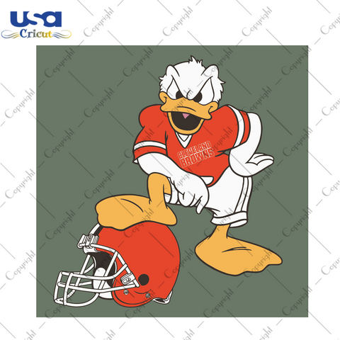 Donald Duck Cleveland Browns Sport Gift Diy Crafts Svg Files For Cricut, Silhouette Sublimation Files