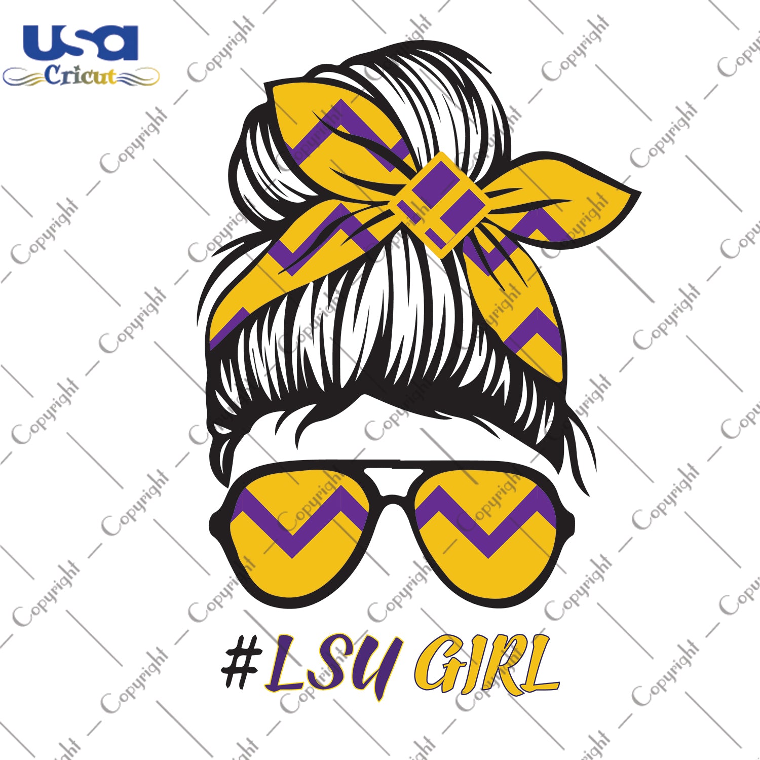 LSU Girl LSU Tigers Logo Sport Messy Bun Gifts, LSU Shirt For Girl Svg File Diy Crafts Svg Files For Cricut, Silhouette Sublimation Files - USA Cricut