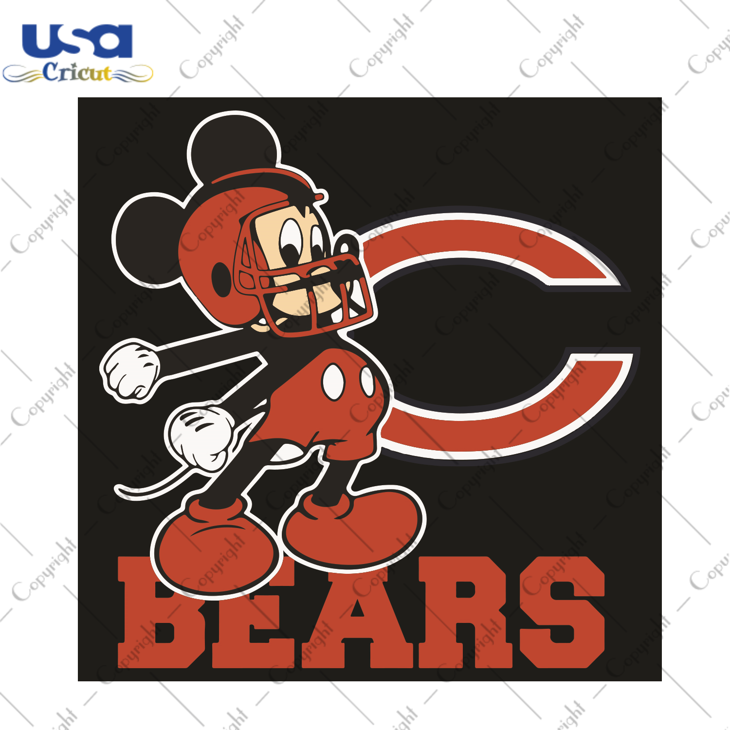 Mickey Chicago Bears Football Team Sport Gift Diy Crafts Svg Files For Cricut, Silhouette Sublimation Files