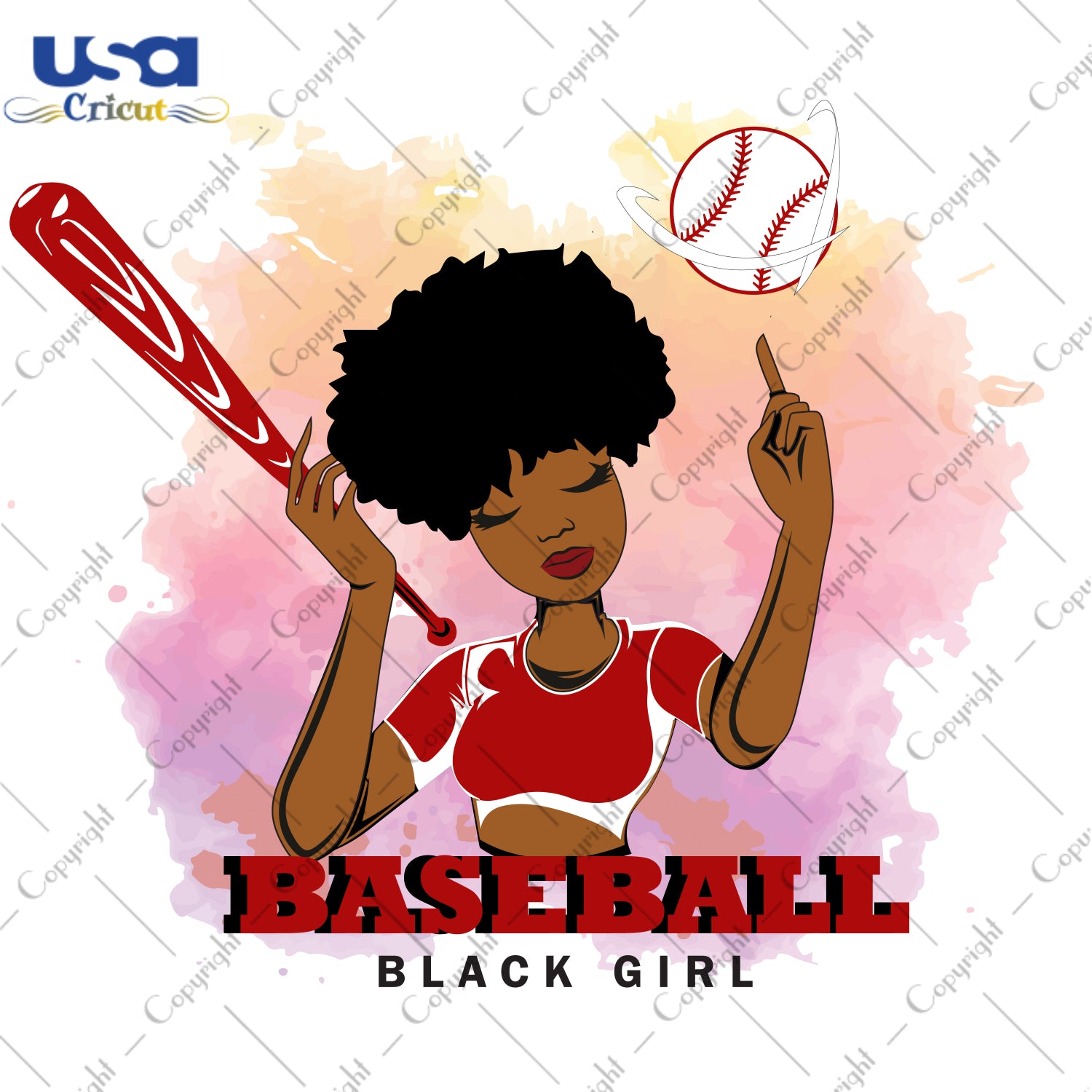 Baseball Black Girl Sport Black Girl Gifts, Shirt For Black Girl Svg File Diy Crafts Svg Files For Cricut, Silhouette Sublimation Files - USA Cricut