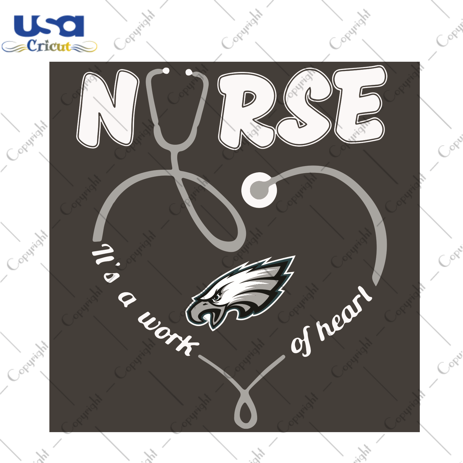 Nurse It Is A Work Of Heart Philadelphia Eagles Sport Gift Diy Crafts Svg Files For Cricut, Silhouette Sublimation Files