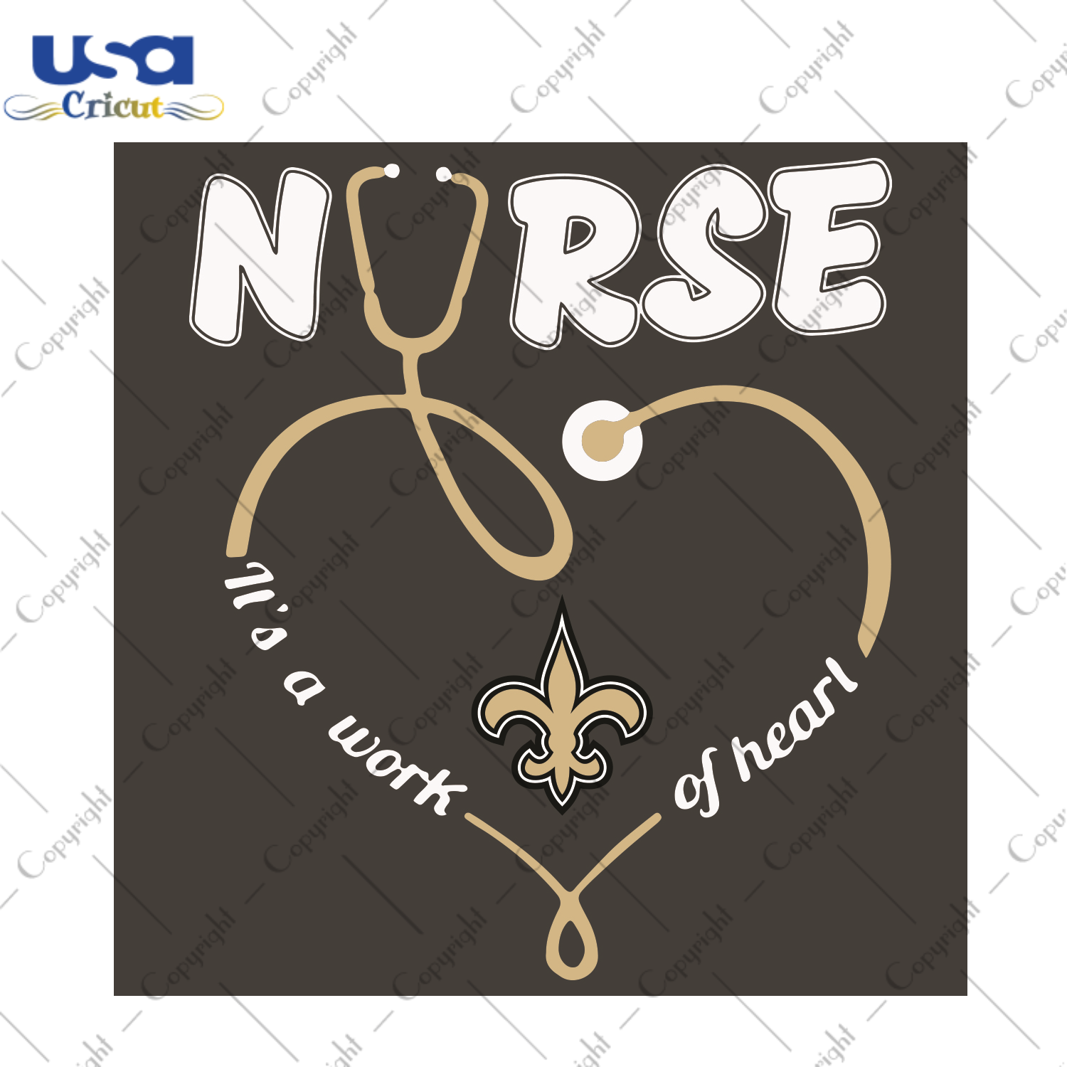 Nurse It Is A Work Of Heart New Orleans Saints Sport Gift Diy Crafts Svg Files For Cricut, Silhouette Sublimation Files