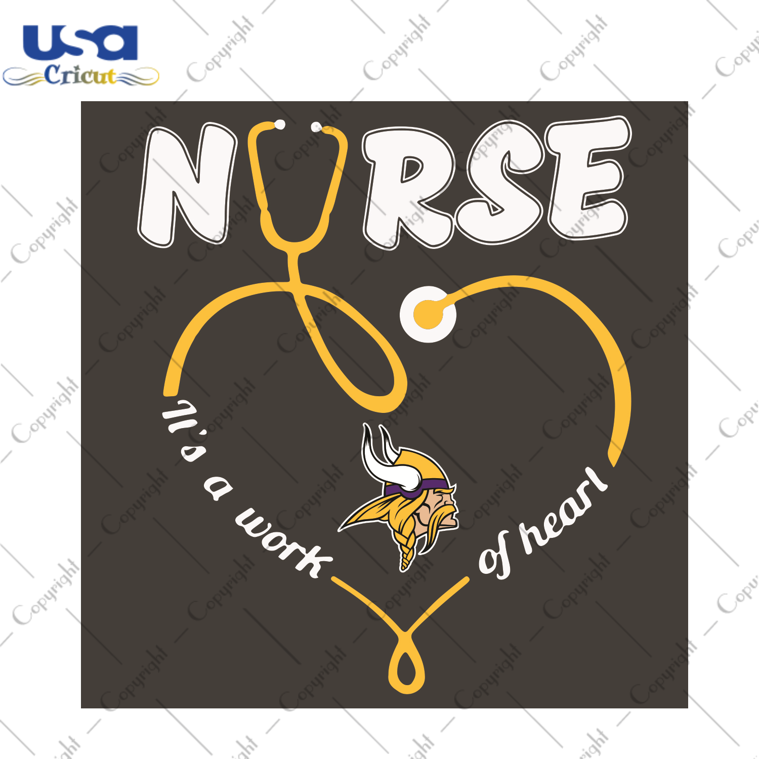 Nurse It Is A Work Of Heart Minnesota Vikings Sport Gift Diy Crafts Svg Files For Cricut, Silhouette Sublimation Files