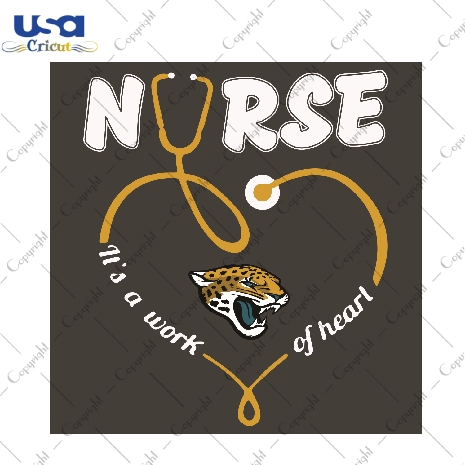 Nurse It Is A Work Of Heart Jacksonville Jaguars Sport Gift Diy Crafts Svg Files For Cricut, Silhouette Sublimation Files