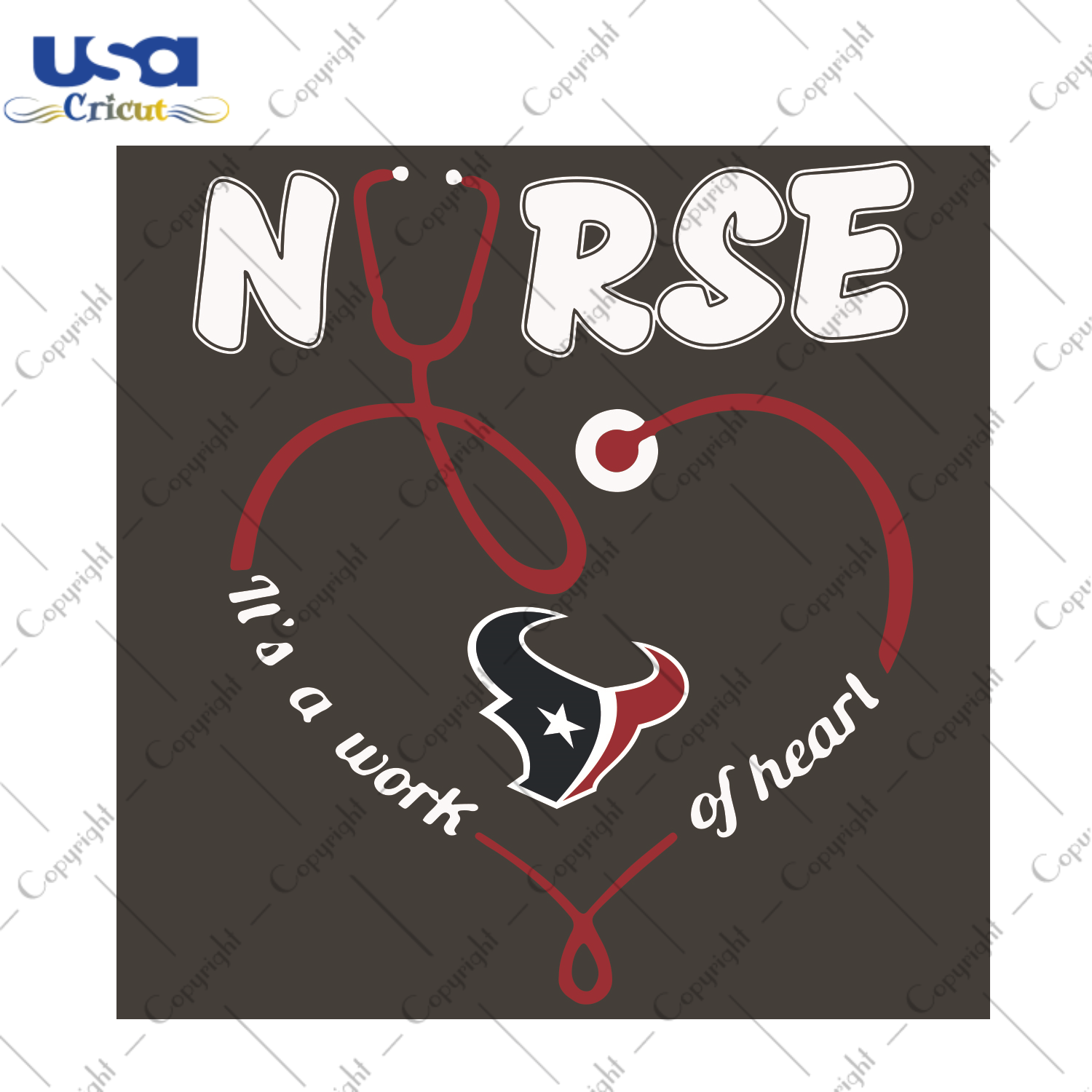 Nurse It Is A Work Of Heart Houston Texans Sport Gift Diy Crafts Svg Files For Cricut, Silhouette Sublimation Files