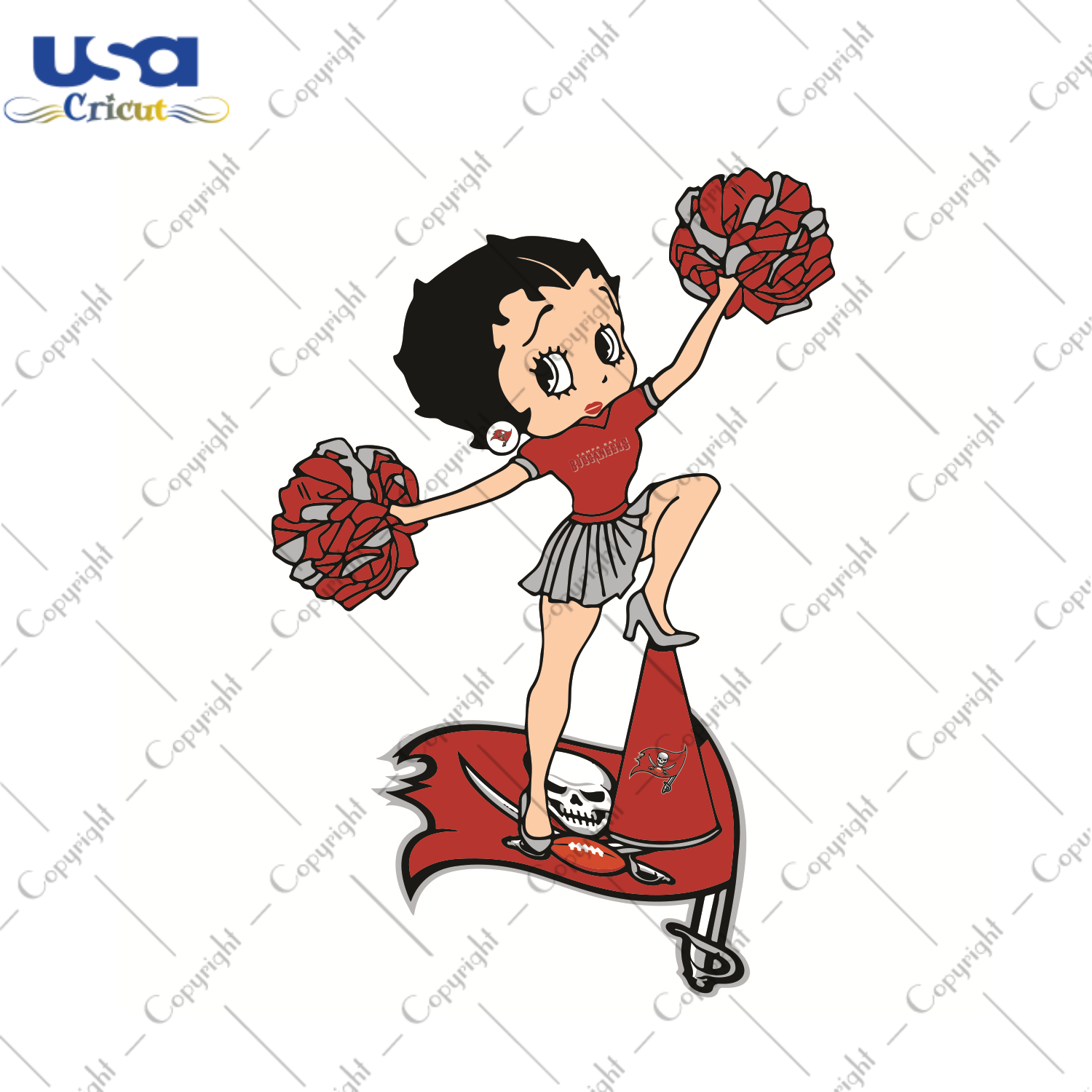 Cheer Betty Boop Tampa Bay Buccaneers Sport Gift Diy Crafts Svg Files For Cricut, Silhouette Sublimation Files