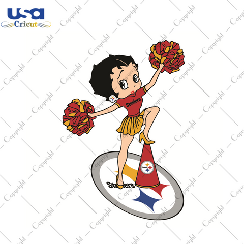 Cheer Betty Boop Pittsburgh Steelers Sport Gift Diy Crafts Svg Files For Cricut, Silhouette Sublimation Files