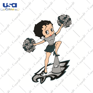 Cheer Betty Boop Philadelphia Eagles Sport Gift Diy Crafts Svg Files For Cricut, Silhouette Sublimation Files