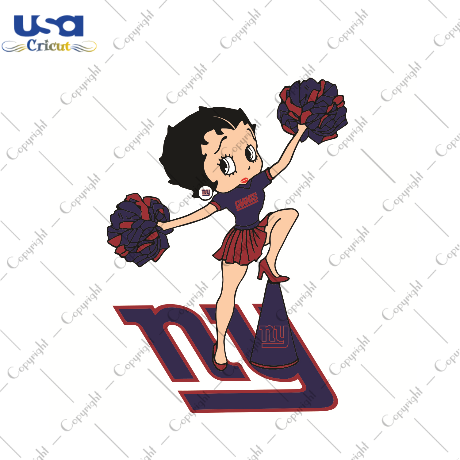 Cheer Betty Boop New York Giants Sport Gift Diy Crafts Svg Files For Cricut, Silhouette Sublimation Files