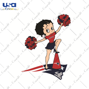 Cheer Betty Boop New England Patriots Sport Gift Diy Crafts Svg Files For Cricut, Silhouette Sublimation Files