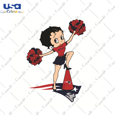 Cheer Betty Boop New England Patriots Sport Gift Diy Crafts Svg Files For Cricut, Silhouette Sublimation Files