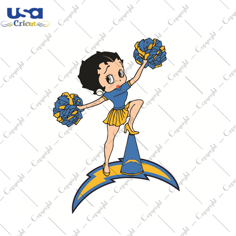 Cheer Betty Boop Los Angeles Chargers Sport Gift Diy Crafts Svg Files For Cricut, Silhouette Sublimation Files