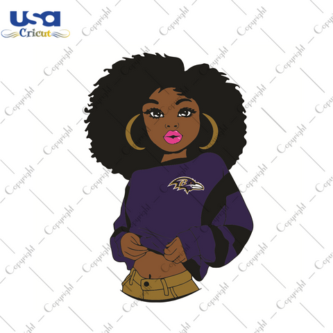 Black Girl Baltimore Ravens Sport Gift Diy Crafts Svg Files For Cricut, Silhouette Sublimation Files