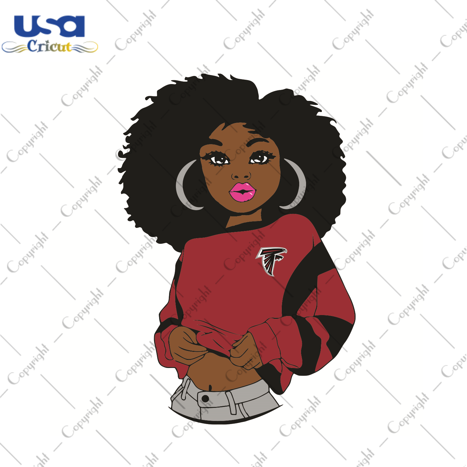 Black Girl Atlanta Falcons Sport Gift Diy Crafts Svg Files For Cricut, Silhouette Sublimation Files