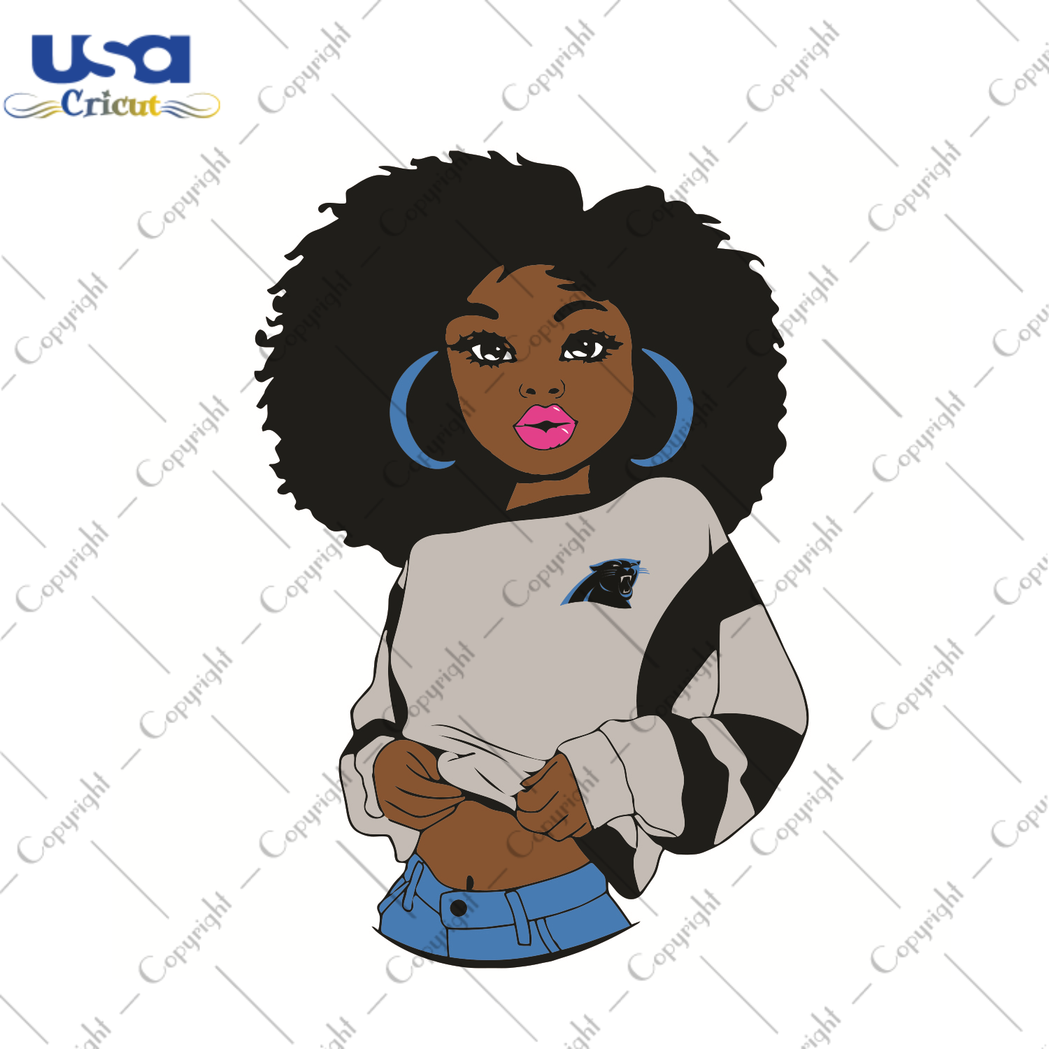 Black Girl Carolina Panthers Sport Gift Diy Crafts Svg Files For Cricut, Silhouette Sublimation Files