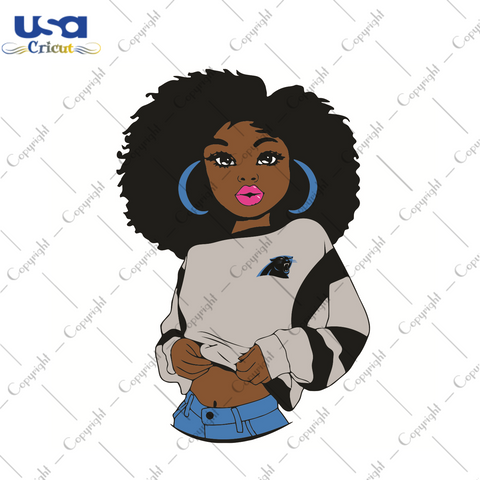 Black Girl Carolina Panthers Sport Gift Diy Crafts Svg Files For Cricut, Silhouette Sublimation Files