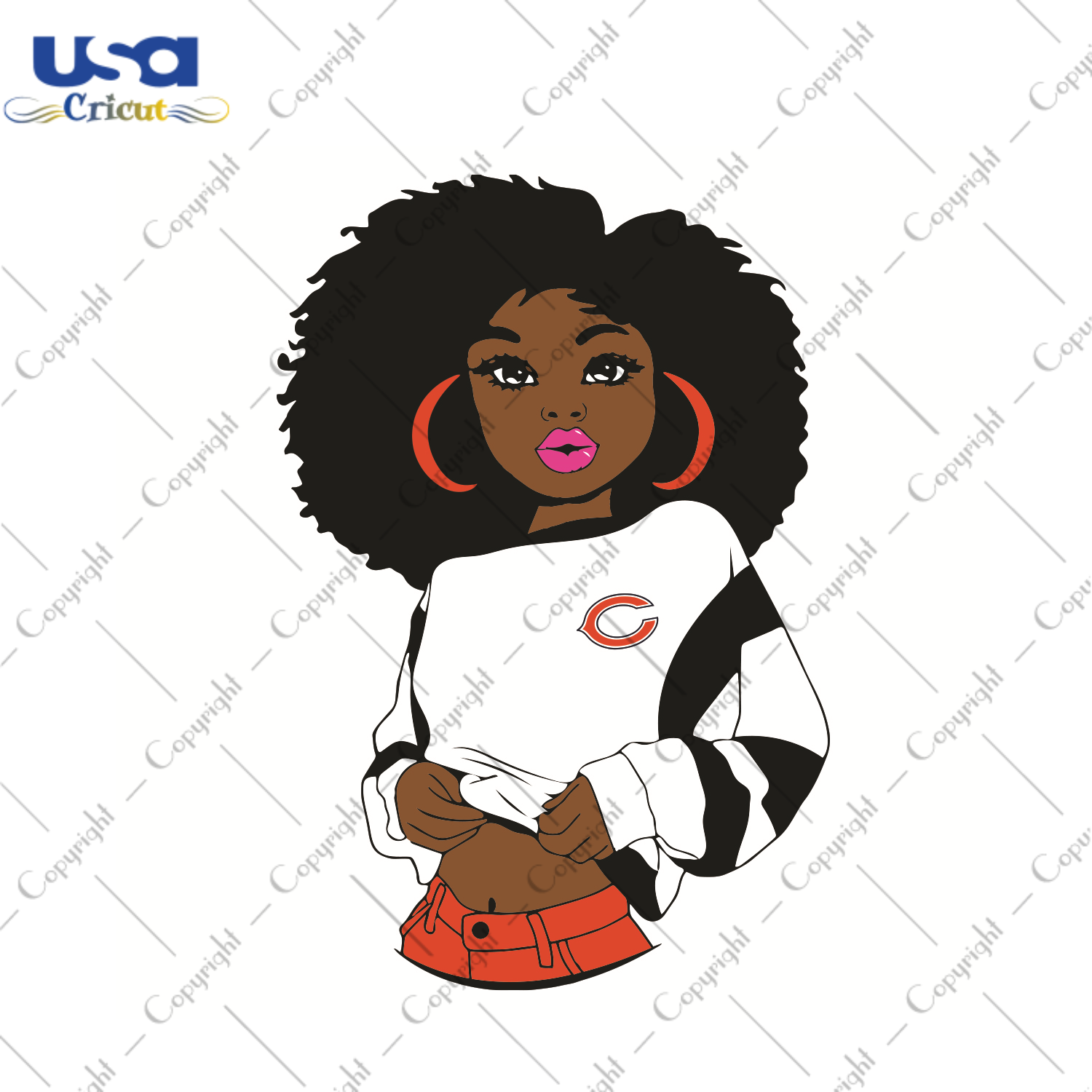 Black Girl Chicago Bears Sport Gift Diy Crafts Svg Files For Cricut, Silhouette Sublimation Files