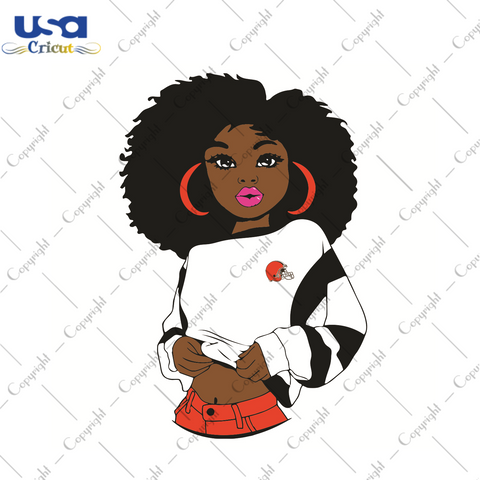 Black Girl Cleveland Browns Sport Gift Diy Crafts Svg Files For Cricut, Silhouette Sublimation Files