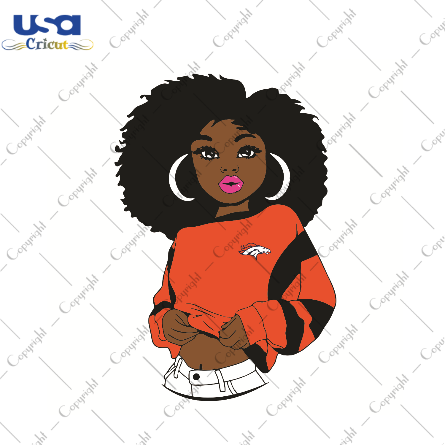 Black Girl Denver Broncos Sport Gift Diy Crafts Svg Files For Cricut, Silhouette Sublimation Files